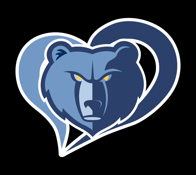 Memphis Grizzlies Heart Logo iron on paper